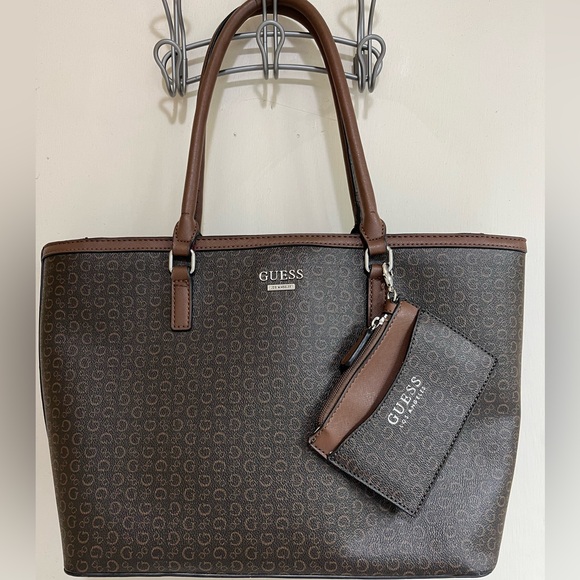 Guess black and brown tote - Picture 1 of 6